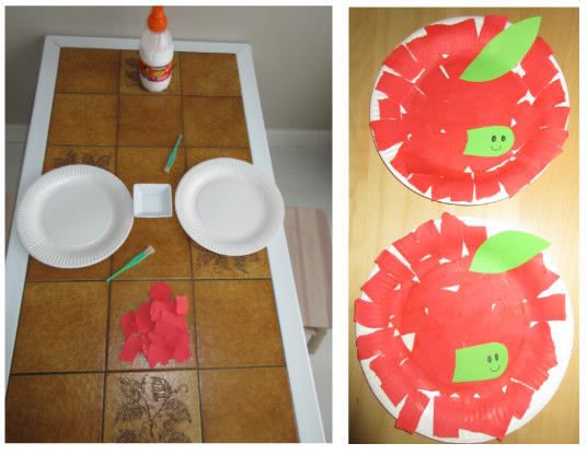 Assiette en carton et collage